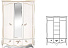 Шкаф для одежды «Трио» ММ-277-01/03, белая эмаль. Фото 1